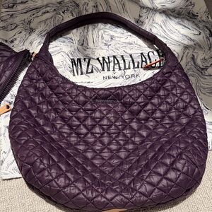 MZ Wallace Large Metro Shoulder Bag in Raisin - Retail $195-
